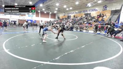 113 lbs Cons. Round 7 - Mason Schlaht, St John Bosco vs Chris Qureshi, Fountain Valley