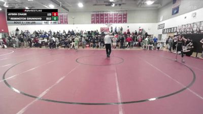 106 lbs Quarterfinal - Ayden Chase, Lisbon vs Remington Grunhuvd, Massabesic