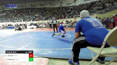 130 lbs Consi Of 32 #1 - Jaxson Buster, Moore JH vs Noah Metcalf, Team Choctaw