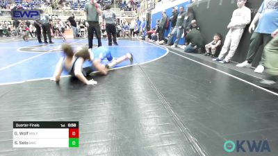 75 lbs Quarterfinal - Grayson Wolf, Wolfpak Wrestling vs Sebastian Soto, Bartlesville Wrestling Club