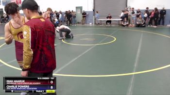 157 lbs Semifinal - Isiah Anaruk, Anchorage Youth Wrestling Academy vs Charlie Powers, Avalanche Wrestling Association