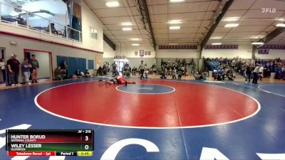 215 lbs Cons. Semi - Wiley Lesser, Glenrock vs Hunter Borud, Natrona County