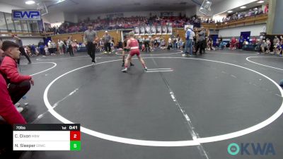 70 lbs Round Of 16 - Connor Dixon, Mustang Bronco Wrestling Club vs Nahkohe Sleeper, El Reno Wrestling Club