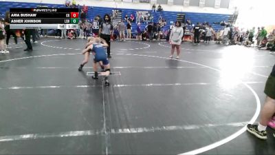 85 lbs Round 3 - Aria Bushaw, Carolina Reapers vs Asher Johnson, Legacy Elite Wrestling