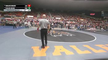 125 lbs 5th Place Match - Chloe Mund, Coffeyville-Field Kindley HS vs Gracie Brady, Lindsborg-Smoky Valley HS