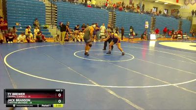 215 lbs Round 4 (4 Team) - Ty Brewer, Central (Carroll) vs Jack Branson, Christian Brothers