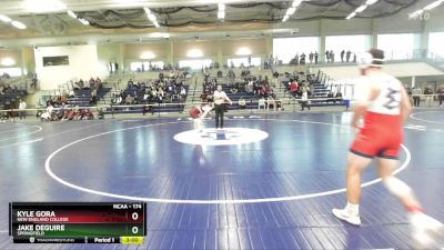 174 lbs Quarterfinal - Kyle Gora, New England College vs Jake DeGuire, Springfield