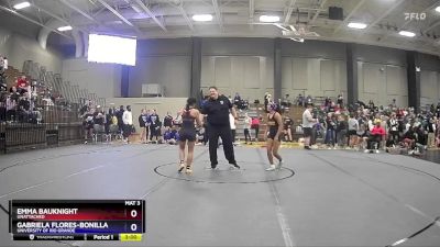 117 lbs Cons. Round 3 - Gabriela Flores-Bonilla, University Of Rio Grande vs Emma Bauknight, Unattached