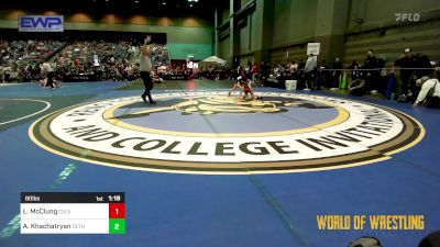 80 lbs Round Of 16 - Liam McClung, Culver Mat Club vs Arto Khachatryan, Dethrone