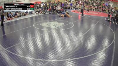 130 lbs 1st Place Match - Kaycee Potts, Kelso vs Lindy Strowbridge, Rogers