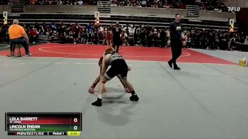 72 lbs Champ. Round 1 - Lincoln Engan, Caledonia/Houston vs Lola Barrett, St. James