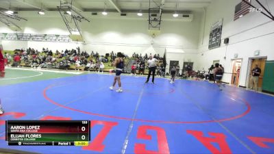 133 lbs 9th Place Match - Aaron Lopez, Santa Ana College vs Elijah Flores, Cerritos College