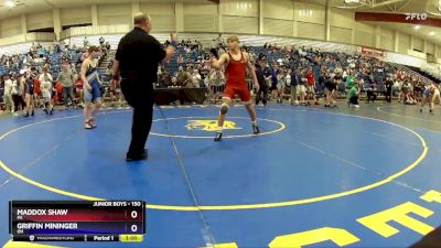 150 lbs Champ. Round 2 - Maddox Shaw, PA vs Griffin Mininger, OH