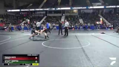 96 lbs Cons. Round 1 - Wyatt Griffin, Smoky Valley vs Travis Patz, Bullpup