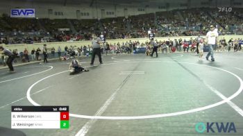 46 lbs Quarterfinal - Broox Wilkerson, Carl Albert Little League vs Johnny Weisinger, Wyandotte Youth Wrestling