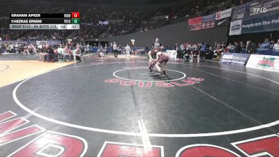 5A Boys 113 lbs Cons. Round 1 - Chezrae Ermini, Putnam Boys vs Graham Apker, Redmond Boys