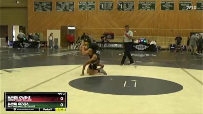 133 lbs Cons. Semi - David Govea, East Los Angeles College vs Haven Owens, Victor Valley College