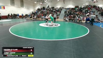 285 lbs Champ. Round 2 - Hayden St Clair, Lander Valley vs Corey Cogan, Thunder Basin
