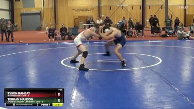 141 lbs Round 2 (6 Team) - Terran Manson, Eastern Oregon University (OR) vs Tyson Ramsay, Washington State