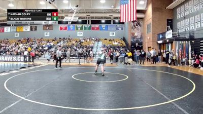 285 lbs Cons. Round 2 - Nathan Coley, King vs Slade Watkins, Mount Olive