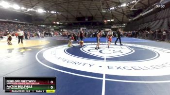 43-45 lbs Cons. Semi - Penelope Prestwich, White River Hornets Wrestling Club vs Paxton Belleville, Shelton Wrestling Club