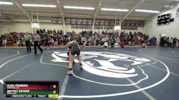 120 lbs Champ. Round 1 - Qwynci Decker, Show Low vs Aleia Fenberg, Durango, CO