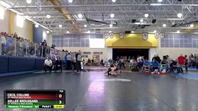 113 lbs Cons. Round 2 - Cecil Collins, St. Martin High School vs Keller Broussard, St. Patrick`s High School