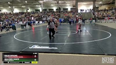 A 285 lbs Quarterfinal - Brayden Vance, David Crockett vs Malik Boiling, East Nashville Magnet School