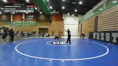 133 lbs Cons. Round 5 - Jonathan Moedano, Palomar College vs Evan Rabago, Mt San Antonio Community College