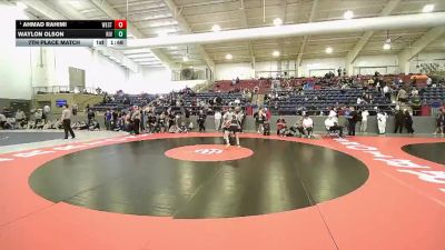 98 lbs 7th Place Match - Waylon Olson, Riverton vs Ahmad Rahimi, West