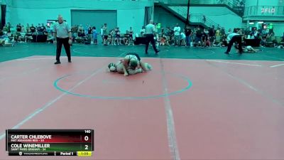 140 lbs Round 3 (4 Team) - Carter Chlebove, Mat Assassins Red vs Cole Winemiller, Saint Paris Graham