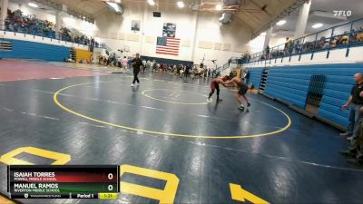 155-165 lbs Round 2 - Manuel Ramos, Riverton Middle School vs Isaiah Torres, Powell Middle School