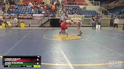 220 lbs Champ. Round 1 - Ayden Schlafman, Bismarck vs Lykken Parlett, Bismarck Century