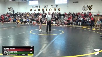 157 lbs Cons. Semi - Burke Shane, Riceville vs Cael Weisskopf, HLV, Victor