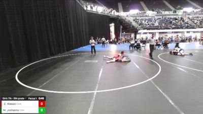 Girls 7th - 8th grade - 124 3rd Place Match - Madison Jochems, Iowa vs Emma Mason, Iowa