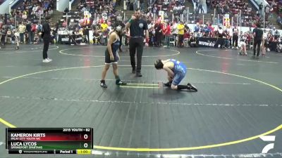 82 lbs Champ. Round 1 - Kameron Kirts, Imlay City Youth WC vs Luca Lycos, Springport Spartans