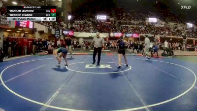 G - 110 lbs 5th Place Match - Hannah Leonard, Billings Skyview Girls vs Brooke Yeadon, Glacier (Kalispell) Girls