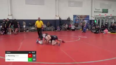 110 lbs Round 3 - John Manning, Woodshed WC vs Isaac Day, Donahue Wrestling Academy