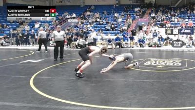 133 lbs Semifinal - Austin Carfley, Bishop McCort vs Austin Bernash, Chestnut Ridge