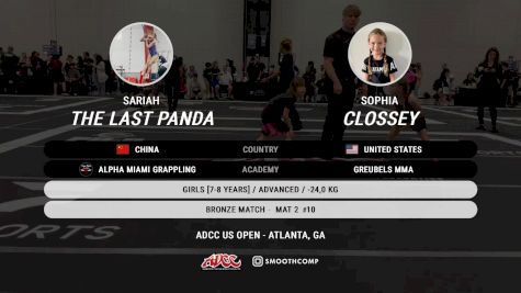 Sophia Clossey vs Sariah The Last Panda 2025 ADCC Atlanta Open