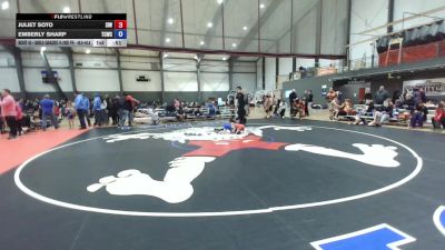 Girls Grades K-2nd FK - 46.6-48.6 Champ. Round 2 - Emberly Sharp, Twin City Wrestling Club vs Juliet Soto, Sunnyside Ironman Wrestling