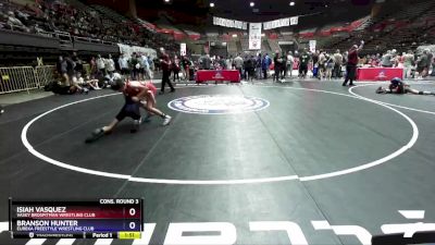 102 lbs Cons. Round 3 - Isiah Vasquez, Vasky BrosPitman Wrestling Club vs Branson Hunter, Eureka Freestyle Wrestling Club