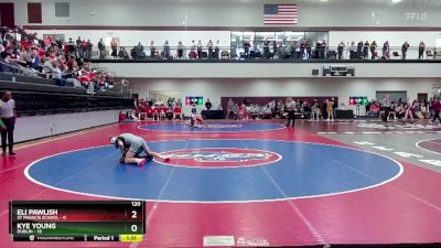 120 lbs 2nd Wrestleback (16 Team) - Eli Pawlish, St Francis School vs Kye Young, Dublin