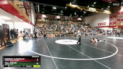 110 lbs Semifinal - Forrest Kleinfeldt, Powell Middle School vs Tell Edeler, Greybull MS