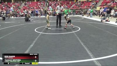 46 lbs Cons. Round 2 - Thomas Hentzen, Carroll Wrestling Club vs Reid Baker, TEAM CENTRAL