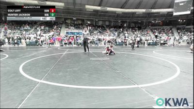 58 lbs Round Of 32 - Colt Lott, Fort Gibson Youth Wrestling vs Hunter Jackson, Noble Takedown Club