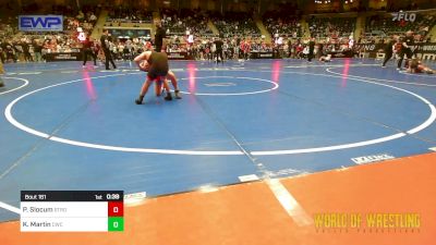 100 lbs Semifinal - Pierce Slocum, Stronghold Wrestling Club vs Kohen Martin, Claremore Wrestling Club