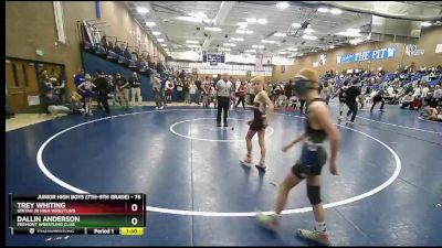 76 lbs 3rd Place Match - Trey Whiting, Uintah Jr High Wrestling vs Dallin Anderson, Fremont Wrestling Club