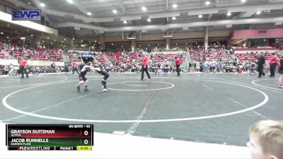 43 lbs Cons. Round 3 - Jacob Runnells, Garden Plain vs Grayson Duitsman, Slyfox