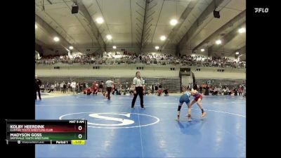 70-80 lbs Round 4 - Kolby Heerdink, Clinton Youth Wrestling Club vs Madyson Goss, Smithville Youth Wrestling